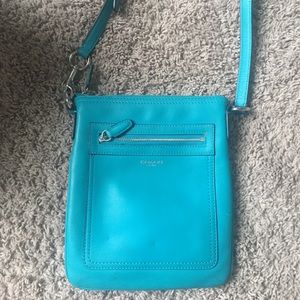 Teal Coach crossbody purse
